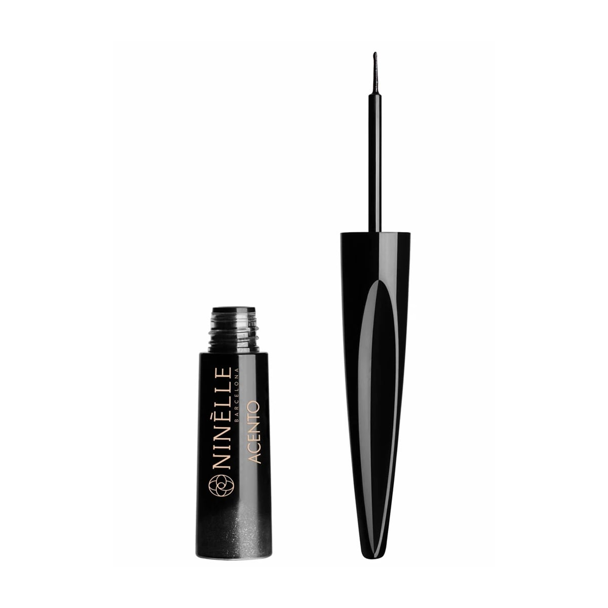 Підводка для очей Ninelle Acento Metallic Liquid Eyeliner з ефектом металік, 451 Black, 6 мл