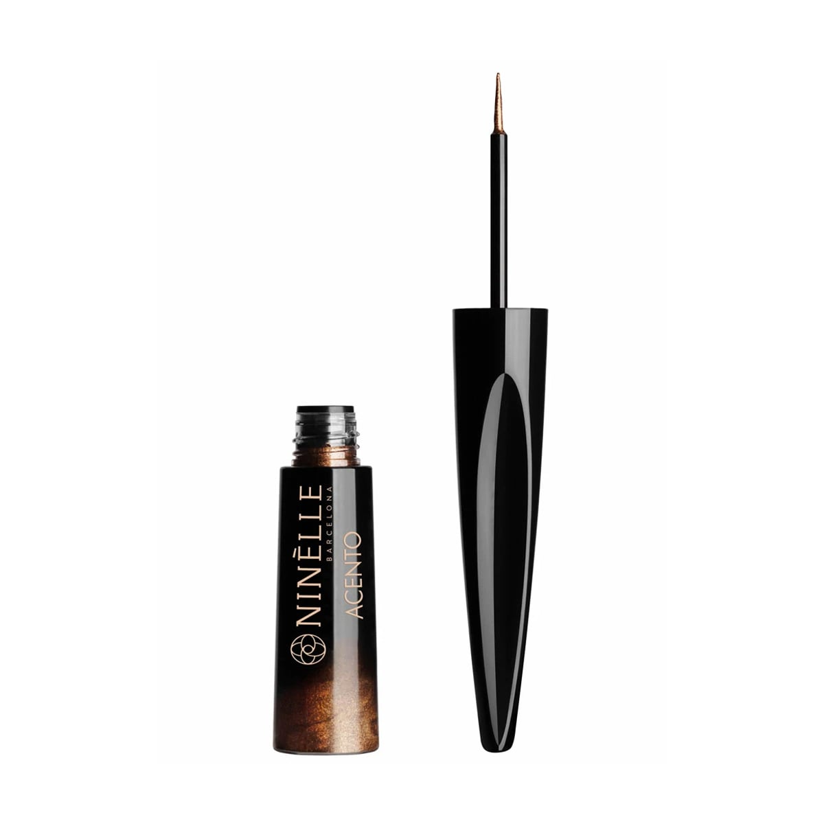 Підводка для очей Ninelle Acento Metallic Liquid Eyeliner з ефектом металік, 452 Bronze, 6 мл