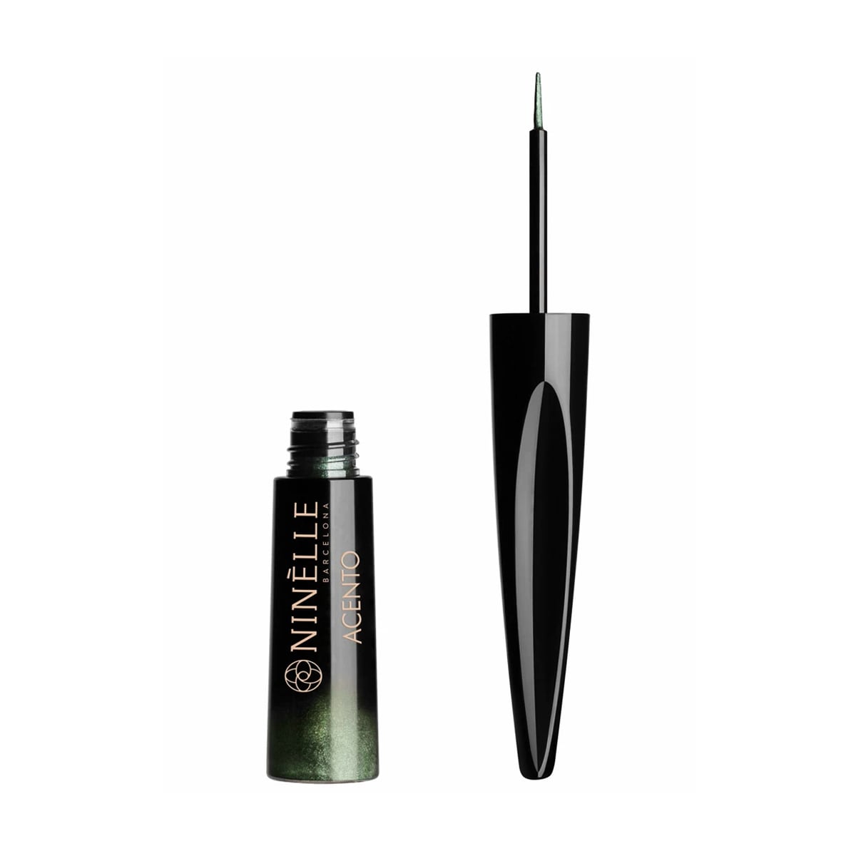 Підводка для очей Ninelle Acento Metallic Liquid Eyeliner з ефектом металік, 454 Dark Green, 6 мл